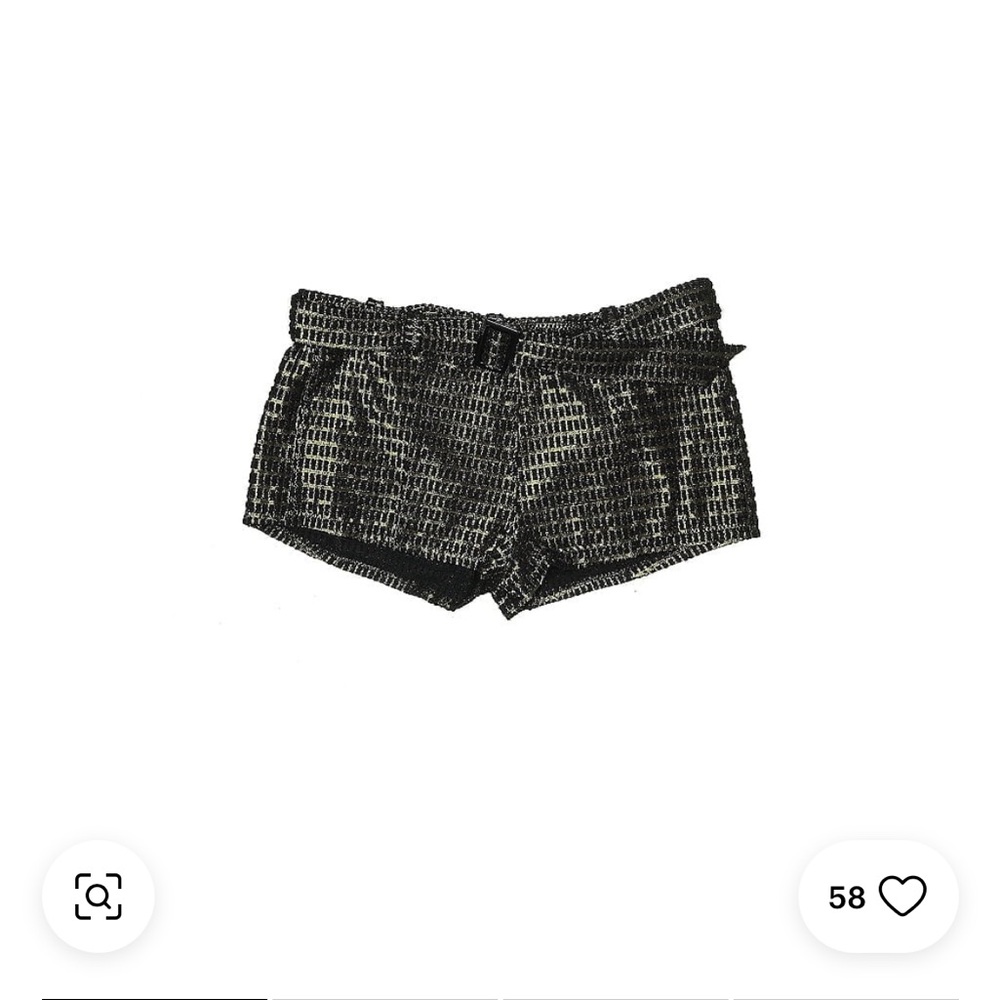 Women's Black Patterned Shorts